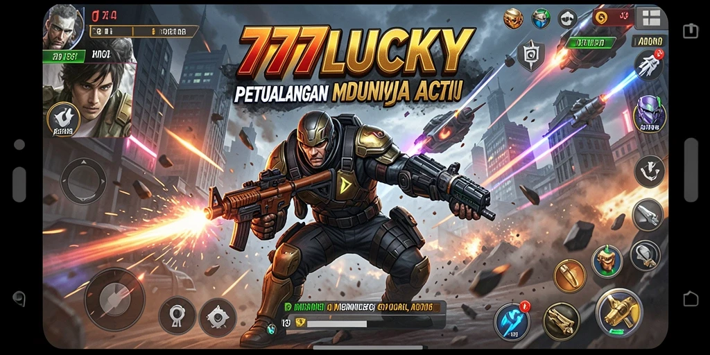 Gameplay mendebarkan dalam 777LUCKY dengan karakter aksi.