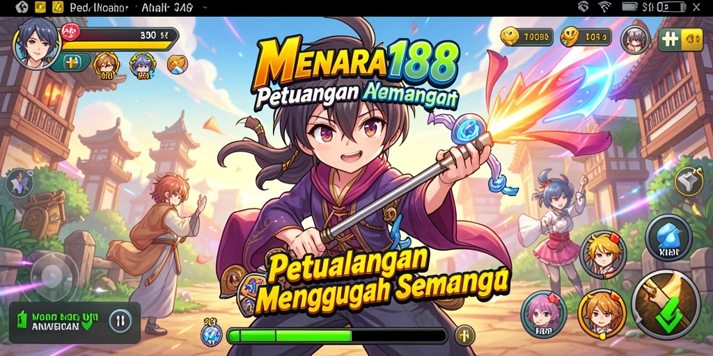Tampilan gameplay menakjubkan dari MENARA188 dengan karakter anime yang dinamis.