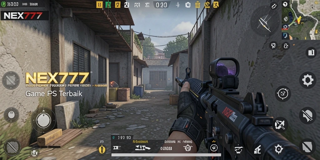 Gameplay mendebarkan dalam NEX777, pertempuran FPS yang penuh aksi.