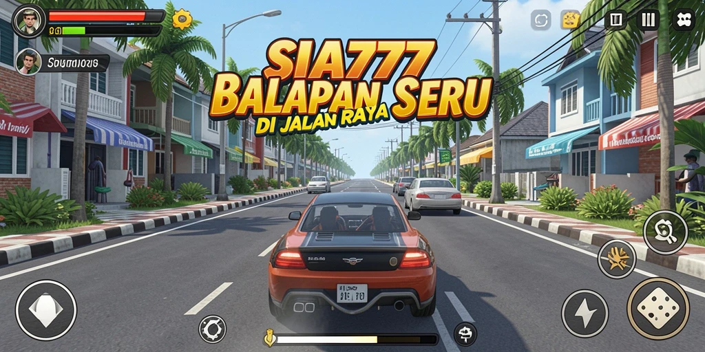 Gameplay seru SIA777 saat balapan di jalan raya.